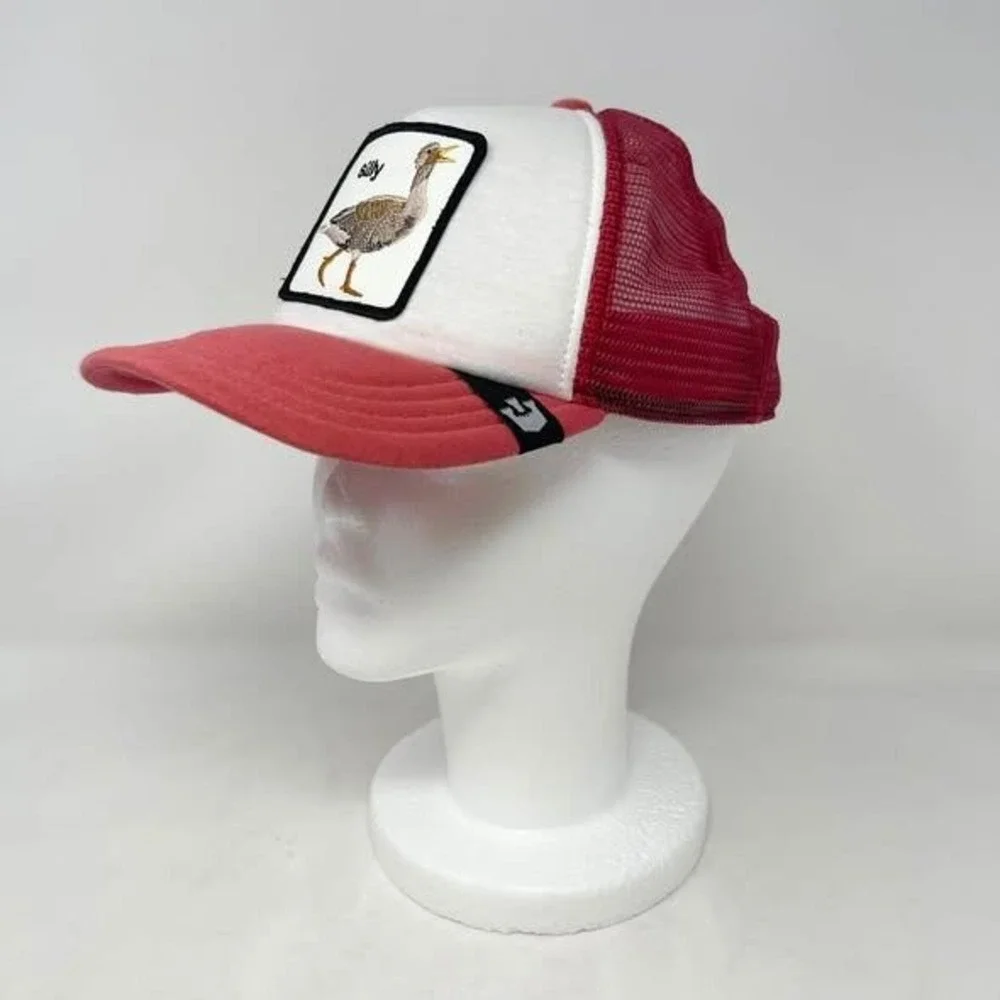 The Farm So Silly Goose Patch Trucker Hat Youth Kids One Size Red White